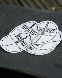 flicknige clothing circular skateboard stickers london skateboarding