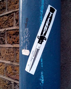 flicknige clothing knife skateboard stickers london skateboarding